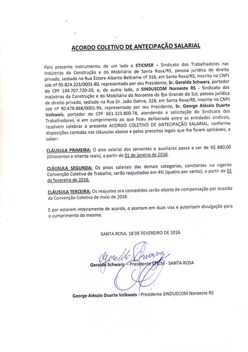 Acordo de antecipação salarial